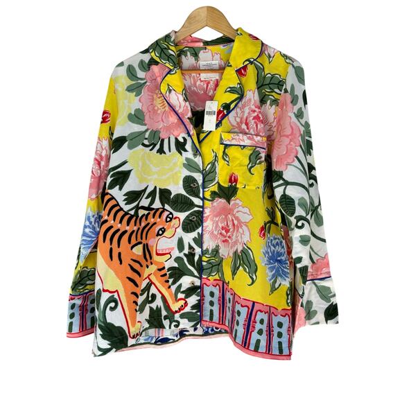 NWT Anthropologie Lil Sire Tigresa Flannel Sleep Set Size L Cotton - Picture 4 of 7